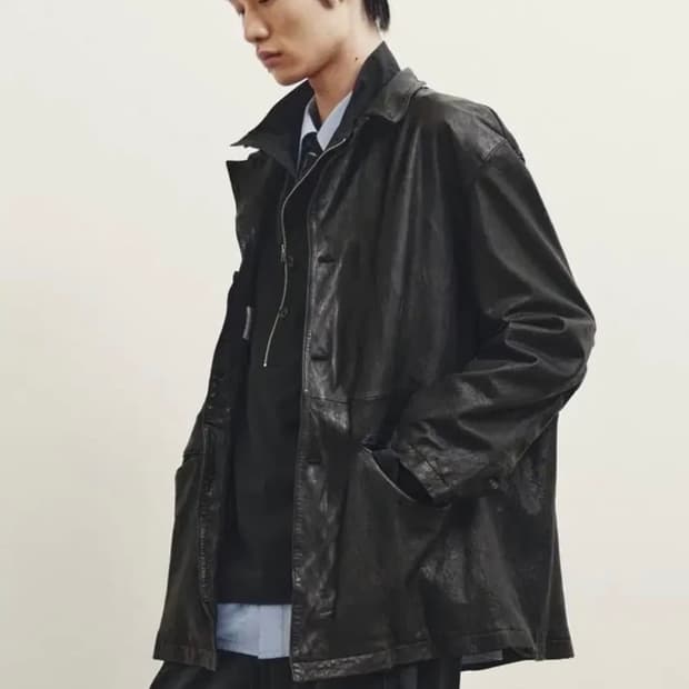 [s] 유스 워시드 레더 자켓 s사이즈
