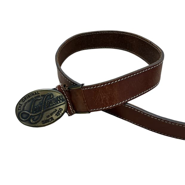 00s 리바이스 로고 웨스턴 레더 벨트