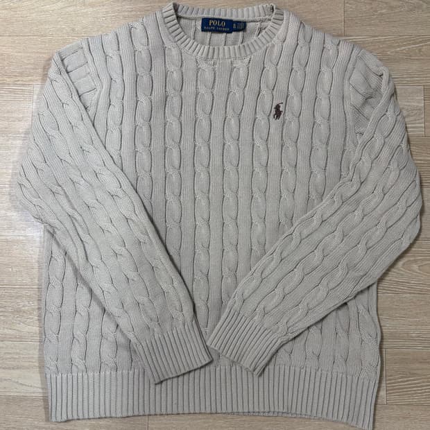 폴로 코튼 케이블 니트 L