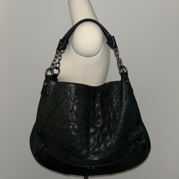 Anne Klein Black Leather Shoulder Bag