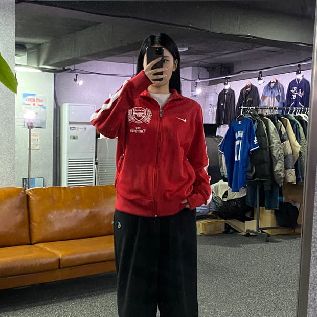 나이키 스우시 아스날 빅로고 레드 배색 트랙 탑 져지 B3109