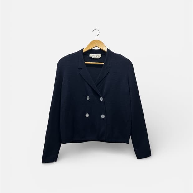 막스마라 네이비 울 더블버튼 가디건 자켓 55-66