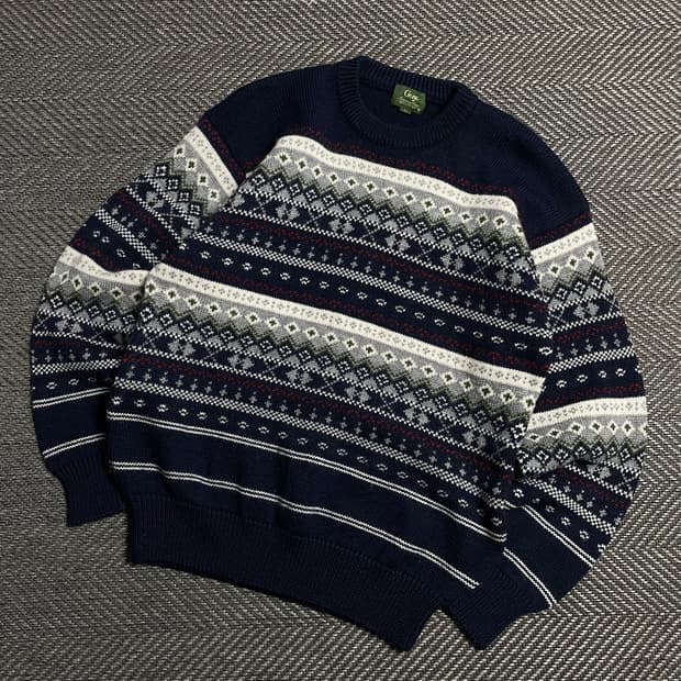 90s Guy 올드스쿨 노르딕 패턴 니트 스웨터y 5353