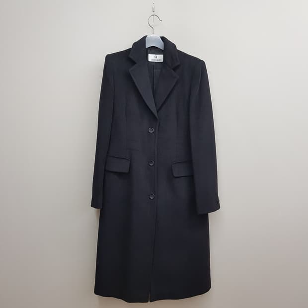 AIGNER 아이그너 클래식 울 앙고라 롱 코트 it 40사이즈