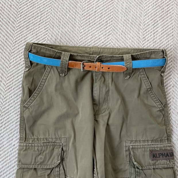 빈티지 컬러 웨빙 벨트 J03643