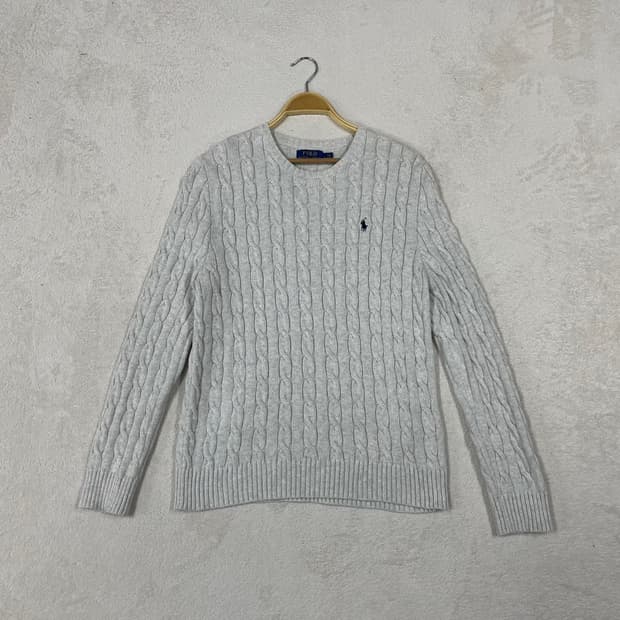 L 폴로 케이블 꽈배기 니트