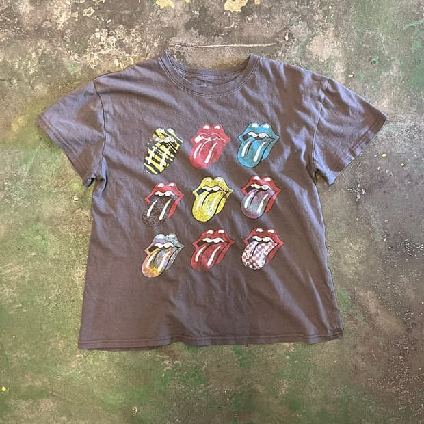 2021 [M] 롤링스톤즈 텅 로고 그래픽 밴드 티셔츠