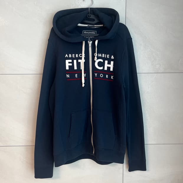 아베크롬비 스펠로고 앤피치 뉴욕 후드집업 네이비 [M] 
