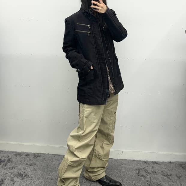 니콜클럽 바이커 하프 자켓