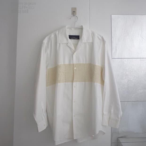 crochet knit pannel shirt