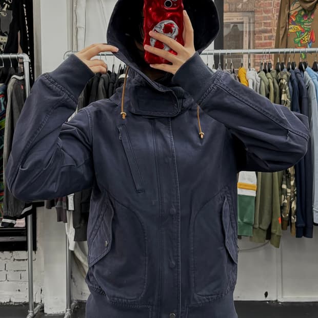 Beams 빔즈 후드 코튼 봄버 자켓