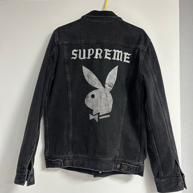 14SS 슈프림 플레이보이 데님 자켓 블랙