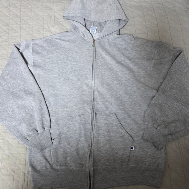 [L] 90s 러셀 애슬레틱 후드집업 라이트 그레이 ver. 뉴지퍼헤드