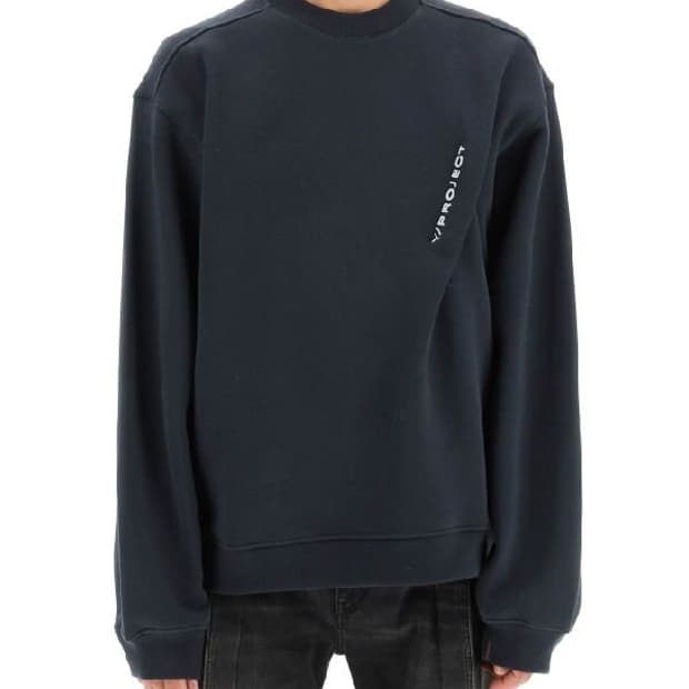 와이프로젝트 / 핀치드 로고 스웻셔츠 네이비 / L
