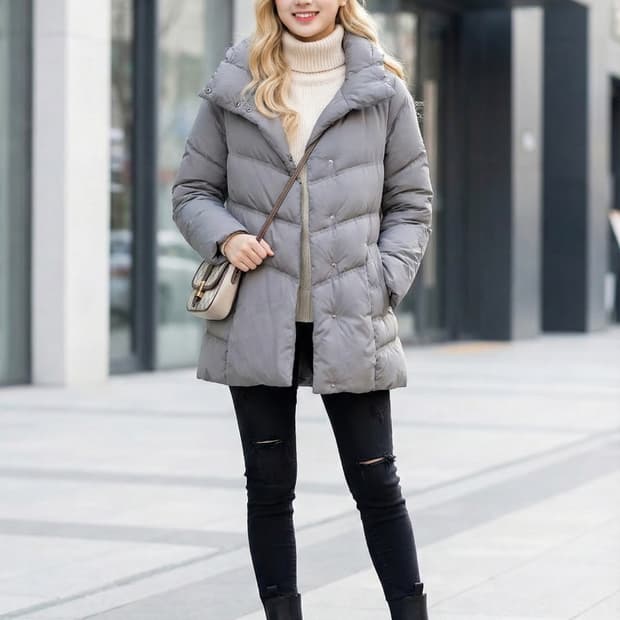 SYSTEM 시스템 하이넥 구스다운 패딩 점퍼