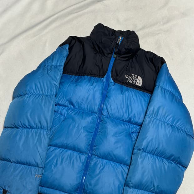 90 노스페이스 눕시 700 블루 패딩