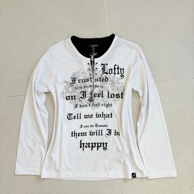 y2k 레터링 레이어드 롱슬리브