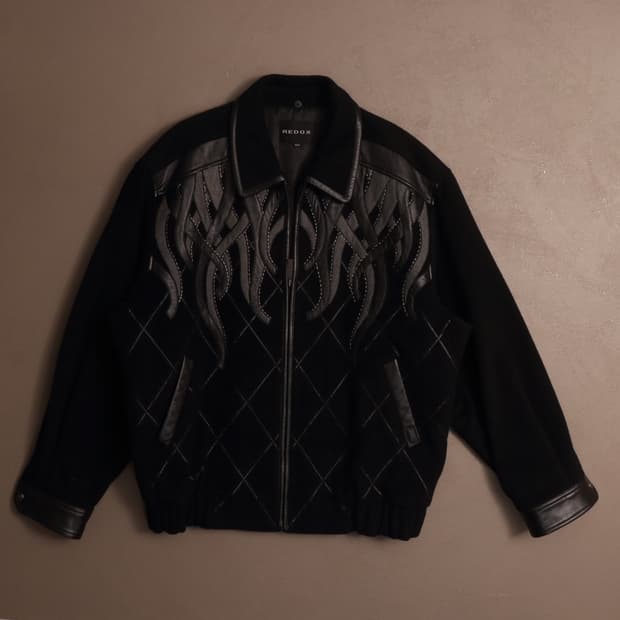 90's 빈티지 울 레더 블루종 봄버자켓 A1473