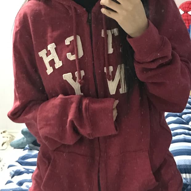 (무배) 아베크롬비 버건디 후드집업