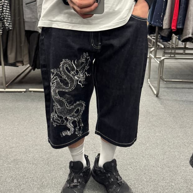 36) 오사카 스페셜 드래곤 자수 버뮤다 힙합팬츠