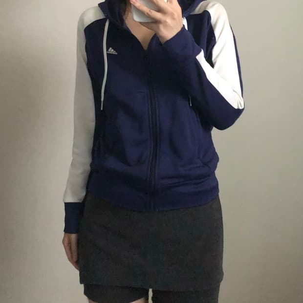 아디다스 배색 후디 져지