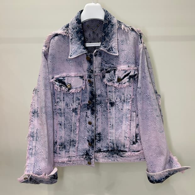 [정품/중고] 루이비통 프린지드 모노그램 데님 자켓