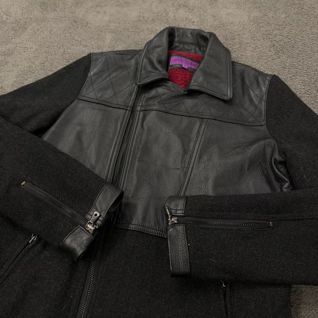 [정품/48] GENGY HOMME 소가죽 배색 캐시미어 자켓