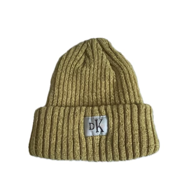 써저리 핸드 스티치 자수 로고 비니(머스타드)