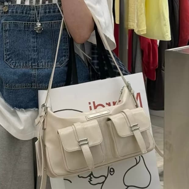 matin kim 마뗑킴 더블 포켓 숄더백 크림