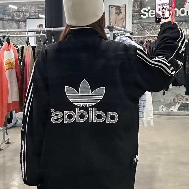 아디다스 90s 올드스쿨 파이어버드빅로고 트랙 누빔점퍼