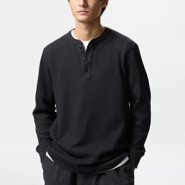 유니클로 와플 헨리넥 Uniqlo 긴팔 XL