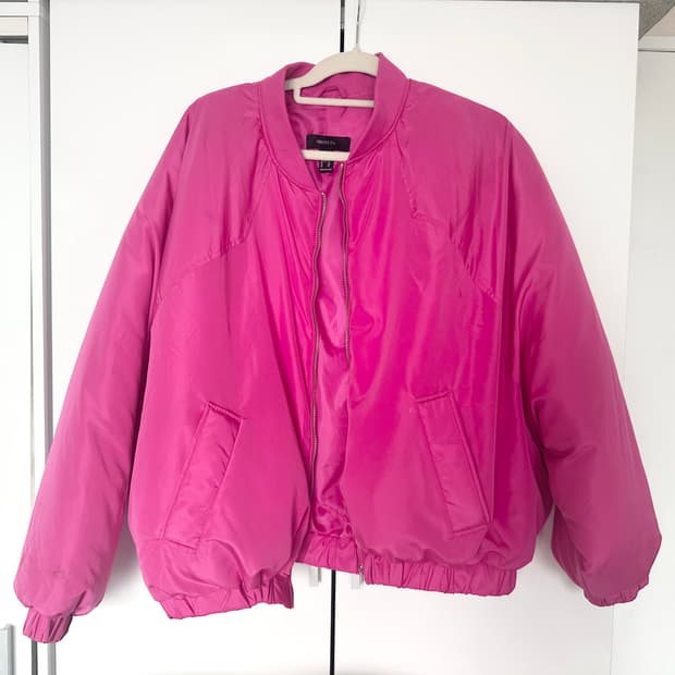 핫핑크 오버사이즈 항공점퍼 Forever21