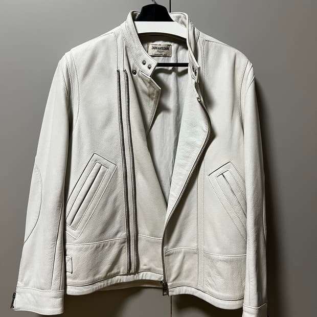 쟈딕앤볼테르 화이트 가죽 레더 자켓