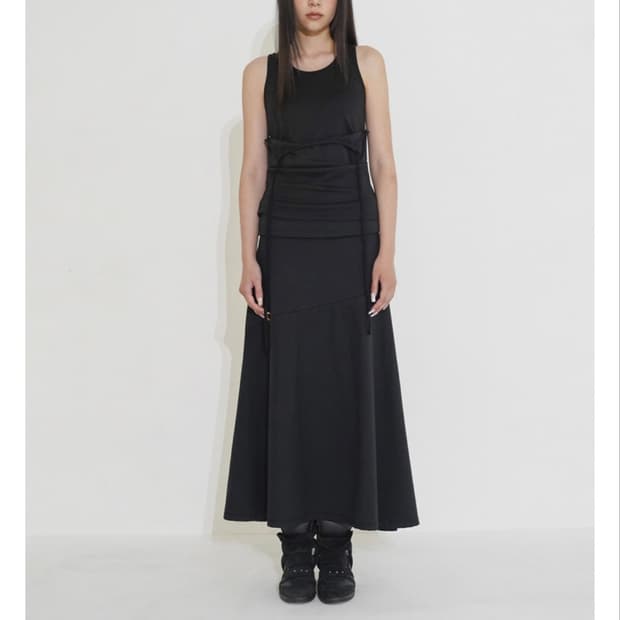 Wsc Cubic line long skirt 001
