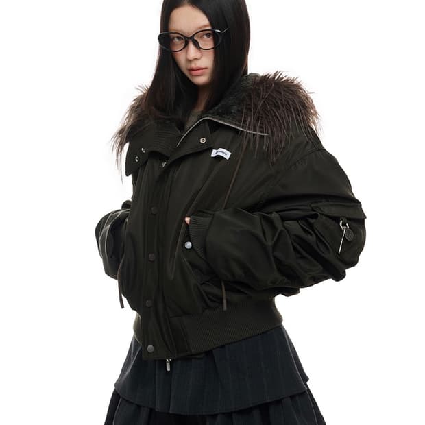 JIKOO  polar edge fur trim jacket 야상패딩