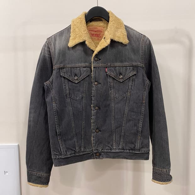 리바이스 흑청 쉐르파 트러커 데님 자켓