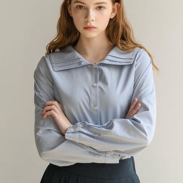 [택o 새상품] 피그먼트 A빅카라버튼BL 블라우스 소라