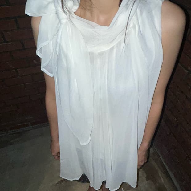 White Chiffon Angelic Bow Blouse👼