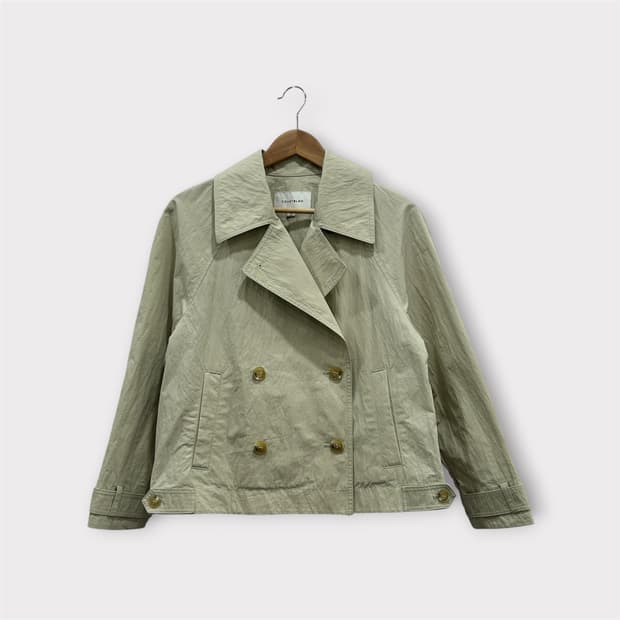 코벳블랑 바스락 오버핏 더블 버튼 숏 트렌치코트 자켓