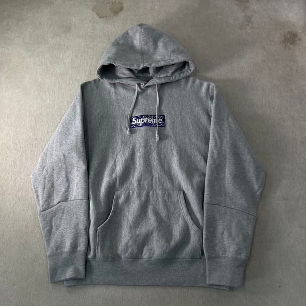 105 슈프림 19FW 반다나 박스로고 후드티