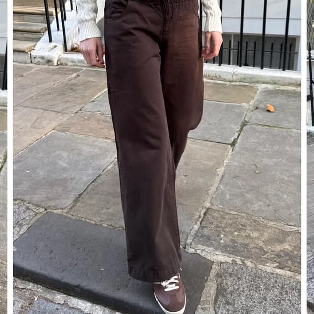 브랜디 멜빌 갈색 와이드 팬츠
