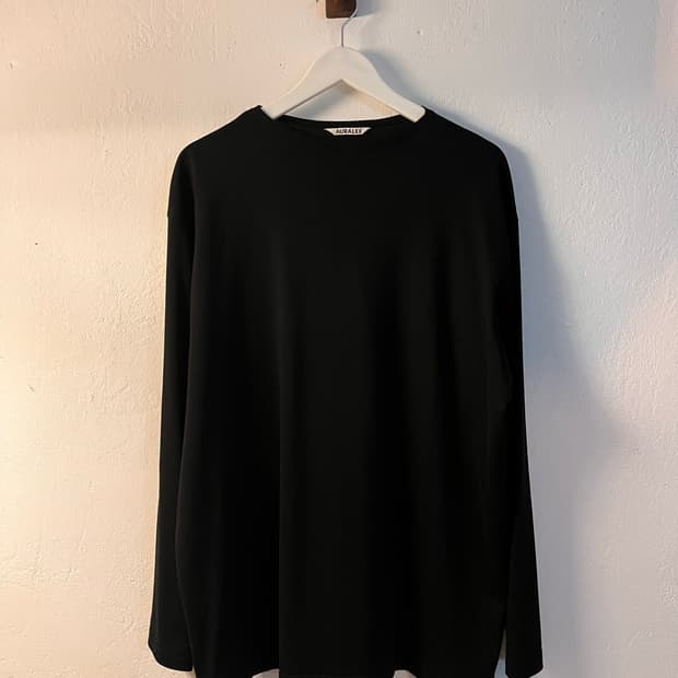 Auralee 오라리 블랙 롱슬리브 티셔츠 