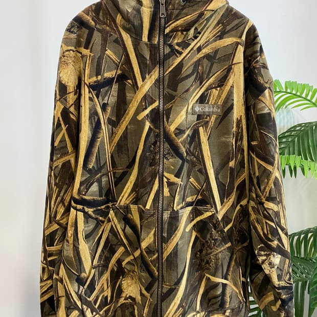 [L]콜롬비아 리얼트리 카모 플리츠 후드 집업