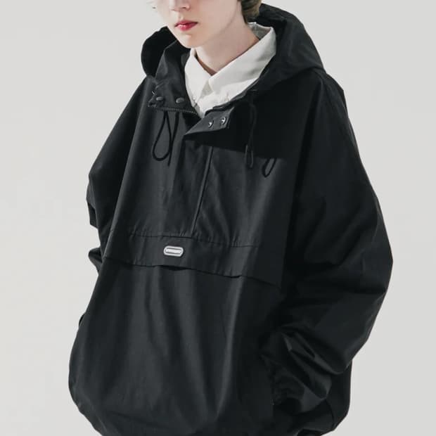 더블유브이프로젝트 뉴월드 후드 아노락 블랙