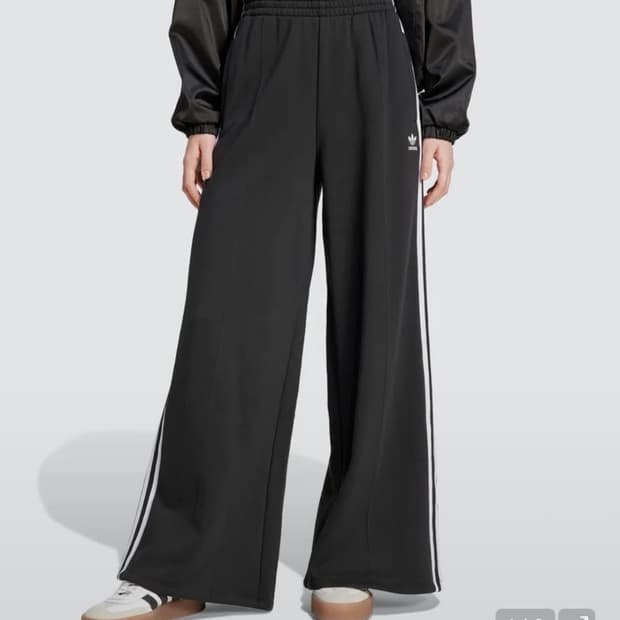 아디다스 3S 와이드 레그 팬츠- 블랙 / IY7255