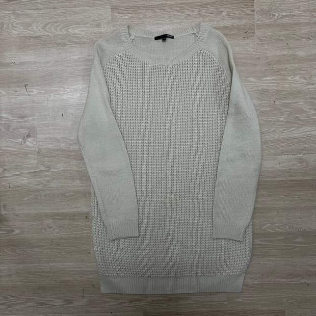 미쏘 여성 라운드넥 롱 와플 니트 [아이보리] S/90