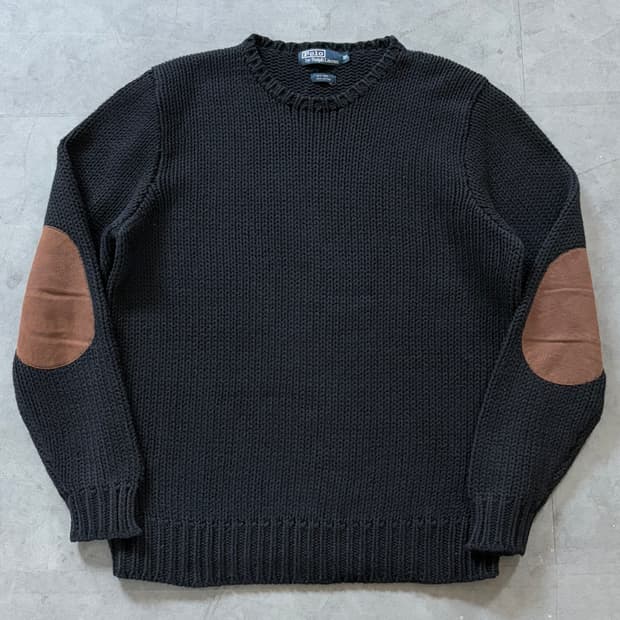 Polo 폴로 랄프로렌 엘보우 패치 헤비 울 니트