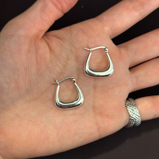 Soft Curve 925Silver Hoop Earring