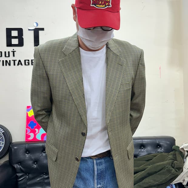 입생로랑 하운드체크 블레이저