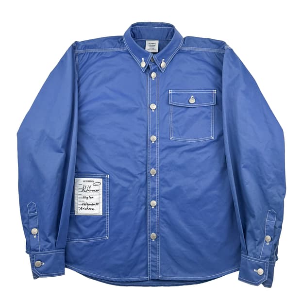 베트멍 오버핏 나일론 셔츠 블루